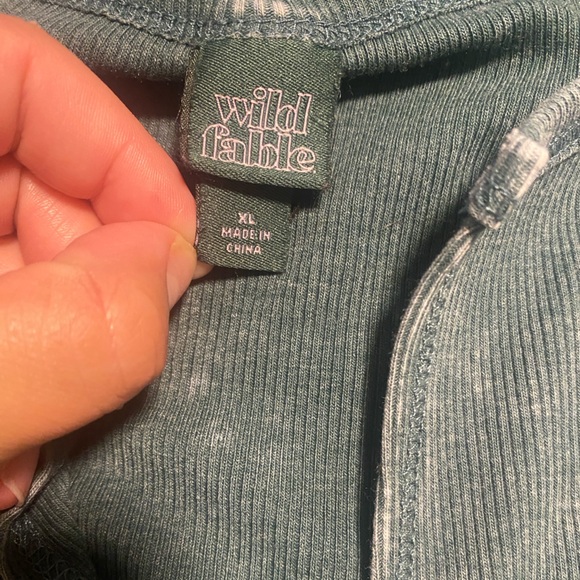 Wild Fable Ribbed Blue Crop Top - Picture 2 of 3